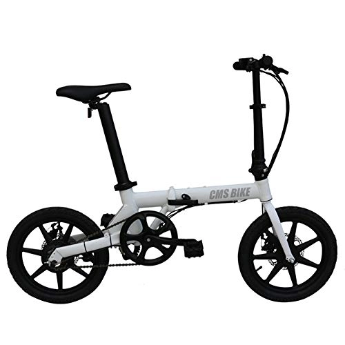 Elektrofahrräder : ZQNHXY Elektrische Fahrräder für Erwachsene mit Stoßdämpfer, Urban Commuter Folding Elektro-Bike für Sport im Freien Radfahren Training und Pendel, Weiß