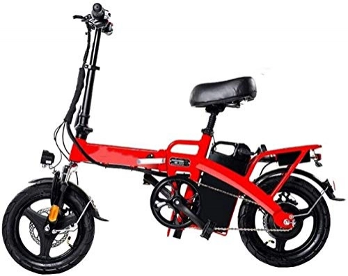 Elektrofahrräder : Zuhause Elektro-Folding Fahrrad, 350W Doppelscheibenbremse, 14-Zoll-Adult-Aluminiumlegierung mit variabler Geschwindigkeit Fahrrad 36V Removable versteckte Batterie, 28AH, Erwachsene Unisex Mit Kotflü