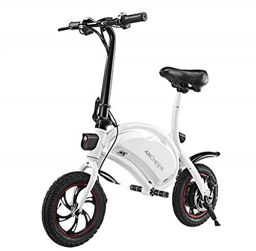 Elektrofahrräder : Zusammenklappbares Elektrisches Fahrrad Bluetooth (ber Android 4.3 / IOS 8) GPS Zusammenklappbares Elektrisches Aluminiumfahrrad Tragbares Elektrisches Fahrrad 20KM Reichweite IPX5 Wasserdicht, White