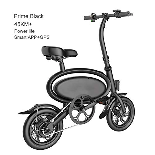 Elektrofahrräder : Zusammenklappbares Elektrofahrrad E-Bike 350W Ebike Mit Herausnehmbarem 36V 7, 5Ah Lithium-Ionen-Akku, APP-Geschwindigkeitseinstellung, Intelligenter Fernbedienung Und Alarmfunktion, smartprimeblack
