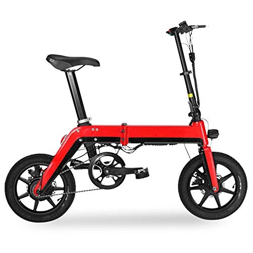 Elektrofahrräder : ZXY Faltbares Elektrofahrrad für Erwachsene, Mini-Smart-Zweirad-Roller Lithium-Batterie-Elektrofahrrad Faltbares Elektroauto, Rot