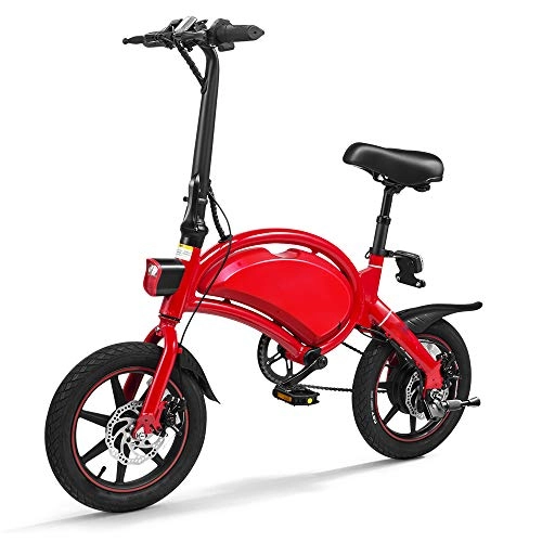 Elektrofahrräder : ZXY Leichte Faltbare Elektrofahrrder fr Erwachsene Faltbarer Kompakt-Elektroroller 300W 12-Zoll-City-Elektrofahrrad Urban Commuter, Rot