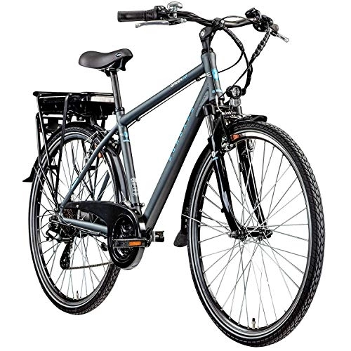 Elektrofahrräder : ZÜNDAPP E-Bike Elektrofahrrad Trekking | E Bike Herren 28 Zoll 155-185 cm | Elektro Fahrrad 21 Gang 374, 4 Wh Akku | Ebike Trekkingfahrrad V-Brakes 48 cm Green 7.7