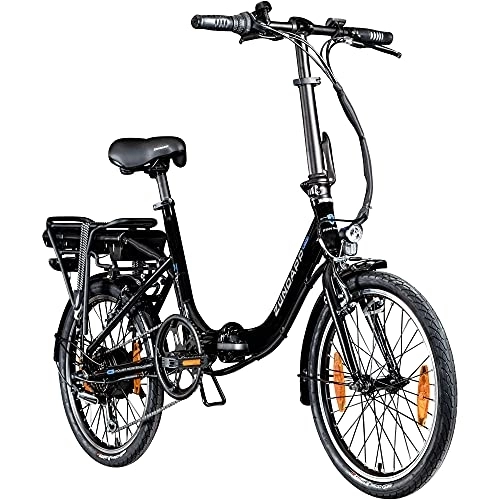 Elektrofahrräder : Zündapp Z110 20 Zoll E Bike Faltrad Damen Herren Elektrofahrrad klappbar Fahrrad Elektro Klapprad Ebike Pedelec E-Bike Erwachsene Klappfahrrad (schwarz, 33 cm)