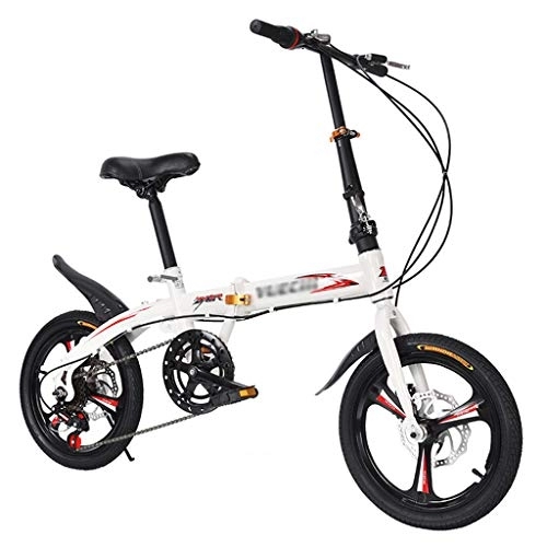 Falträder : 16 Zoll Faltrad Erwachsene Leichtes Outroad-Mountainbike mit Doppelscheibenbremsen, tragbares City Mini Compact Fahrrad Student Ride Bike für Männer Frauen Kinder
