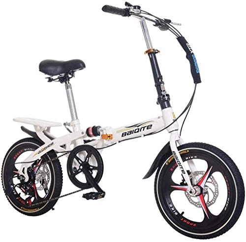Falträder : 20"Faltrad mit Variabler Geschwindigkeit, Faltrad für Erwachsene und Kinder, 7-Gang-Getriebesystem, geringes Gewicht, leicht zu Falten, Sattel / Griff höhenverstellbar (White)