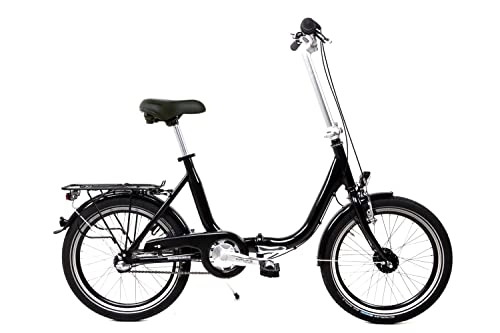 Falträder : 20 Zoll Alu Klapp Fahrrad Faltrad Folding Bike Shimano 3 Gang Nabendynamo schwarz RH 41cm