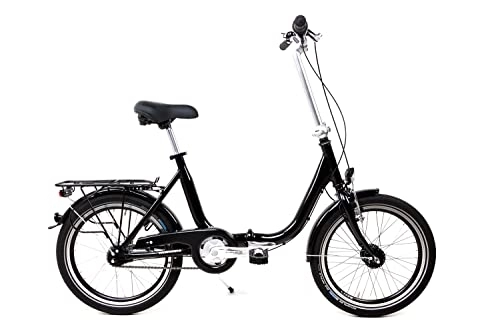 Falträder : 20 Zoll Alu Klapp Fahrrad Faltrad Folding Bike Shimano 7 Gang Nabendynamo Black schwarz B-Ware