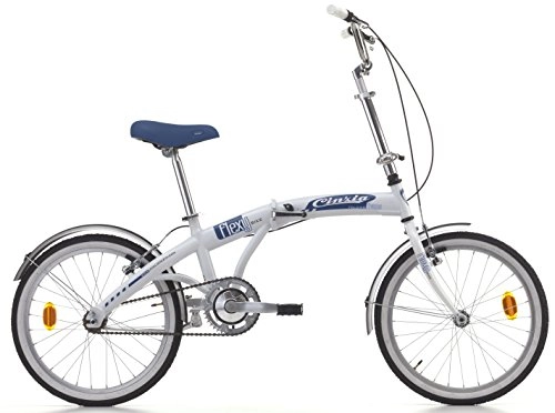 Falträder : 20 Zoll Cinzia Flexy Bike Klappfahrrad, Farbe:weiß-blau