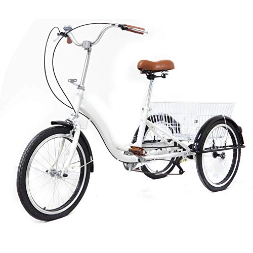 Falträder : 20 Zoll Single Speed Dreirad für Erwachsene - 3 Rad Fahrrad, Erwachsenendreirad, Dreirad für Senioren Radfahren mit Einkaufskorb für Erwachsene und Senioren