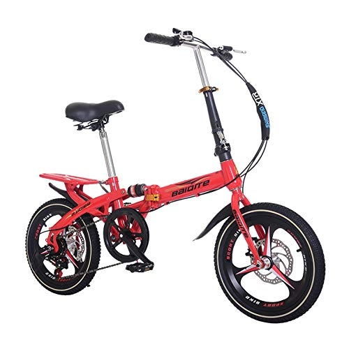 Falträder : 20 Zoll Variable Geschwindigkeit Kinder'fahrräder, Kompakte Dual-scheiben-bremsen Faltrad Zu Boy Mädchen, Klein Tragbar City Bike