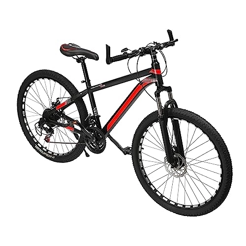 Falträder : 26 Zoll Mountainbike, Fahrrad Mountainbike 21-Gang-Schaltung-Vollfederung MTB Bike für Damen & Herren (Schwarz Rot)