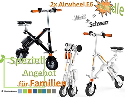 Falträder : 2x Airwheel E6 zum unschlagbaren Vorteilspreis (Wei, Wei) Faltbares Elektrofahrrad E-Bike Pedelec (Wei / Wei)