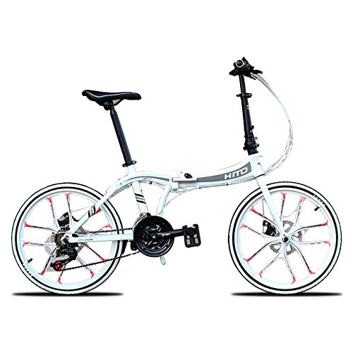 Falträder : 55, 9 cm Fahrrad Bremse, Aluminium Legierung Fahrrad Mountain Bike Klapprad, weiß
