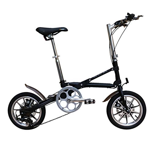 Falträder : AB folding bike Klapprad Fahrrad aus Kohlenstoffstahl 41cm Radscheibenbremse leichte Mnner und Frauen zu Fu Fahrrad - schwarz