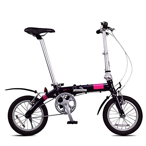 Falträder : AI CHEN Klapprad Ultra Light Aluminium Alloy Single Speed ​​Faltrad, Männer Und Frauen Tragbare Kleine Fahrrad 14 Zoll