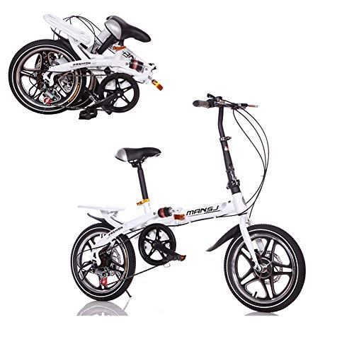 Falträder : AI-QX 16 ''Cruiser, Student Faltrad, Kohlenstoffstahl, Doppelscheibenbremsen, tragbarer Speicher, Weiß