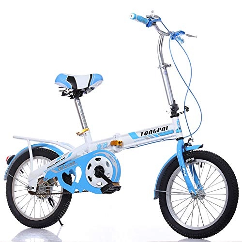 Falträder : AI-QX Student Cruiser Bikes verstellbares Design, Kohlenstoffstahl, bequemes Kissen, 3 Größen, Blau, 12''