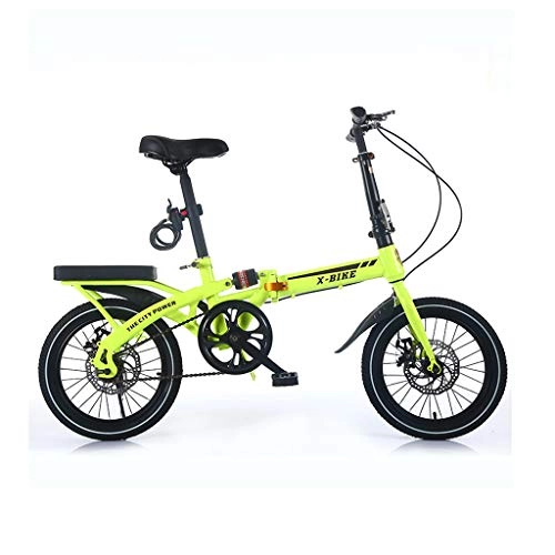 Falträder : AIAIⓇ Fahrrad Falten Erwachsene Mini leichte tragbare männer und Frauen typ 38cm Auto Rad Single Speed scheibenbremse - grün