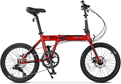 Falträder : AJH Falträder Folding Fahrrad 20 Zoll Ultra Light Geschwindigkeit 9 Geschwindigkeit: Student Männer und Frauen Fahrrad im Freien Freizeit Radfahren Fahrrad