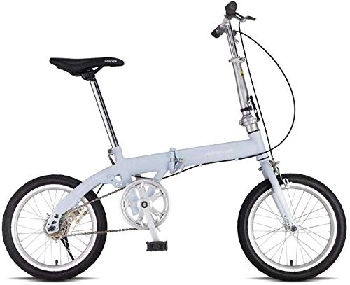 Falträder : AJH Klapprad Erwachsener Junge Männer und Frauen Ultra Light Tragbarer 16 Zoll Kleines Fahrrad