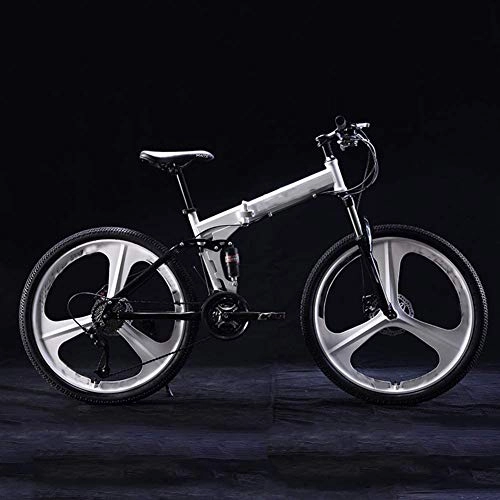 Falträder : All-Purpose Faltbares Mountainbike 24 Zoll, MTB-Fahrrad mit 3 Cutter Wheel Jungen Mädchen Childre High Carbon Stahlrahmen Variable Speed Bike