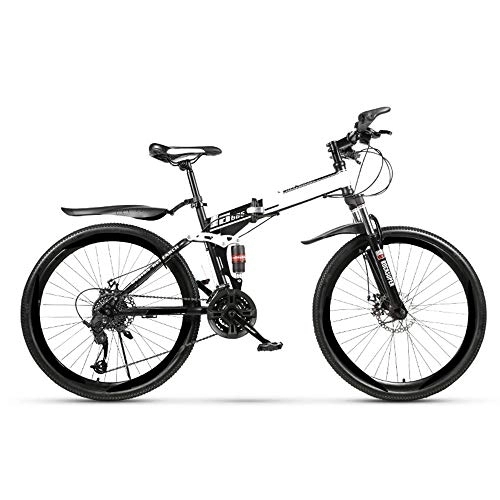Falträder : All-Purpose Faltbares Mountainbike 26 Zoll, 21 / 24 / 27 Speed Gear Bike Speichen für Erwachsene Damen Herren Unisex Faltbares Hardtail Mountainbike, Weiß, 27 Stage Shift