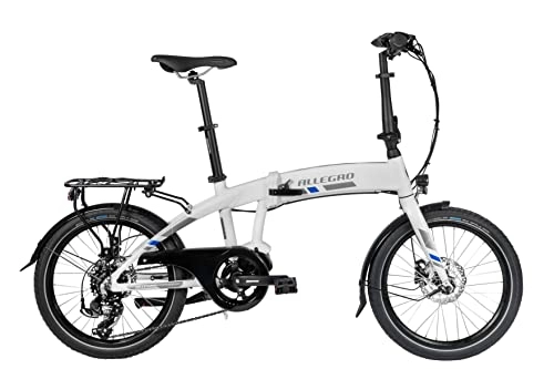 Falträder : Allegro Unisex – Erwachsene E-Bike, Weiß, 33 cm