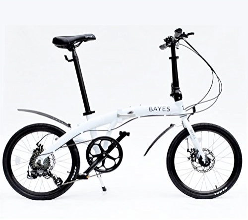 Falträder : Alu Faltrad 20" Klapprad mit Scheibenbremsen Fahrrad 8 Gang Shimano (weiß glänzend)