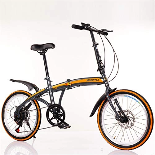 Falträder : ALUNVA Erwachsene Klapprad, 20-inch Räder Kompaktes Fahrrad, City Commuter Fahrrad, Mini Leichte Faltbare Fahrrad, Tragbares Fahrrad-Grau 155x105cm(61x41inch)
