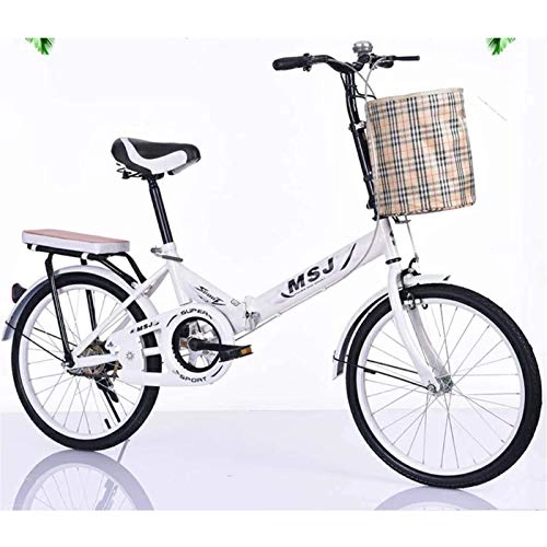 Falträder : ALUNVA Erwachsene Klapprad, City Bike, Kompaktes Fahrrad, Rennrad, Tragbares Fahrrad, Mini Leichte Faltbare Fahrrad-Weiß 20inch