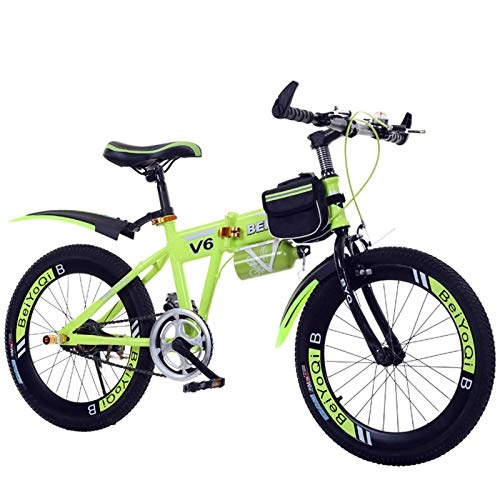 Falträder : ALUNVA Faltbares Mountainbike, Für Erwachsene Und Jugendliche Carbon Stahlrahmen Leicht Rennrad, Dual-scheiben-bremsen MTB, Suspension Gabel-Gelb 46cm(18inch)