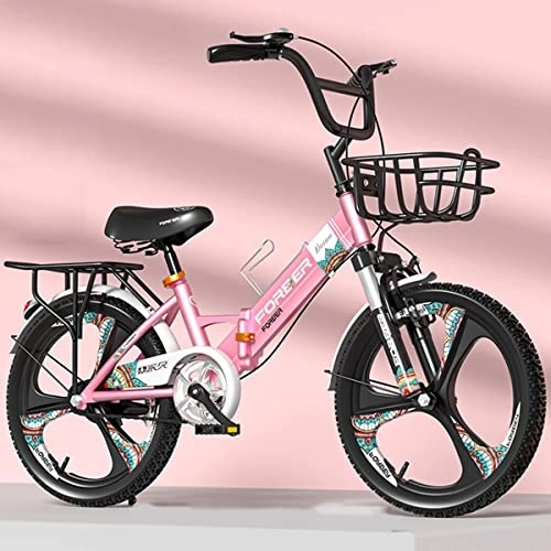 Falträder : Ambayz Faltbares Kinderfahrrad 18 20 Zoll Aluminium Jungen Mädchen Fahrrad Mit Körben Und Getränkehaltern Alter 10-12 Jahre Einteiliges Rad, Rosa, 18inch
