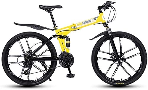 Falträder : Aoyo 24-Gang Mountainbike for Erwachsene, Leichtes Aluminium Full Suspension Rahmen, Federgabel, Scheibenbremse,