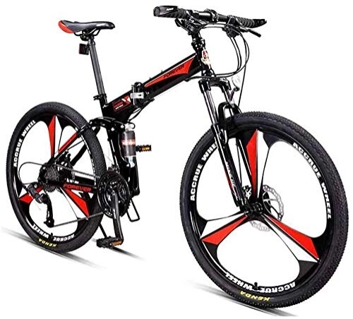 Falträder : Aoyo 26-Zoll-Mountainbikes, 27 Gang Overdrive Mountain Trail Bike, Faltbare High-Carbon Stahlrahmen Hardtail Mountainbike, (Color : Red)