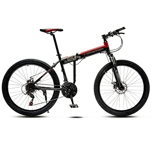 Falträder : Aoyo Faltendes Mountainbike Doppelschock Absorbierend Fahrrad Student Variable Geschwindigkeit Off-Road Racing(Color:21 Speed 24 inches-Red)