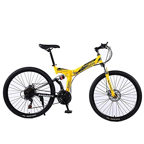 Falträder : ASPZQ Dual-Scheibenbremse-Faltrad, Komfortables Mobiler Tragbares Kompaktes Leichte Faltende Mountainbike Erwachsene Student Lightweight Bike, D, 24 inch 21 Speed