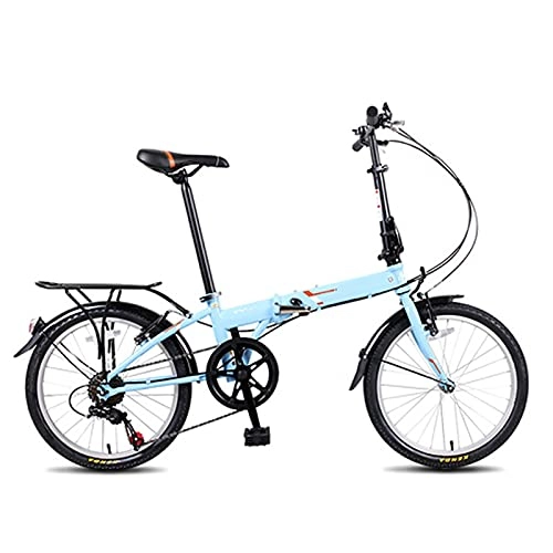 Falträder : ASPZQ Outdoor-Sportfalten-Faltrad, 20-Zoll-Variabler Geschwindigkeit Fahrrad Falten Fahrrad für Männer Frauen-Studenten und städtische Pendler, Blau