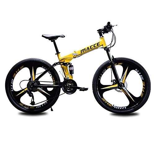 Falträder : AYDQC 21 Geschwindigkeit 3 ​​Schneidrad Fahrrad, 26"Mountainbike, Gebirgspfadrad, hochkarätiger Stahl, faltbar, für Erwachsene Männer Frauen im Freien Radfahren fengong (Color : Yellow)