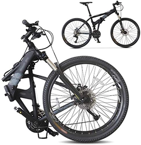 Falträder : AYDQC Bikes Off-Road-Fahrradfahrrad, 26-Zoll-Faltschock-absorbierendes Fahrrad, faltbares Pendler-Bike - 27 Geschwindigkeitszahnräder - Doppelscheibenbremse 7-14, blau fengong (Color : Black)