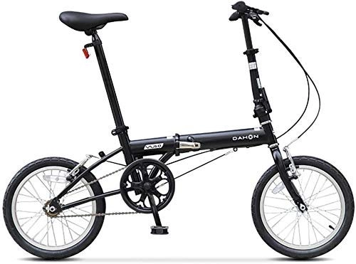 Falträder : AYHa 16" Mini Falträder, Erwachsene Männer Frauen Students Leichtgewichtler Faltrad, High-Carbon-Stahl verstärkt Rahmen Pendler Fahrrad, Schwarz