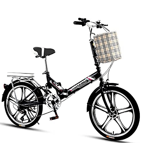 Falträder : Bananaww Faltrad Klapprad City Bike, ultraleichte tragbare Klappfahrrad, Retro Style Citybikes Faltbare Trekking-Fahrrad-Licht-Fahrrad, Erwachsene Männer und Frauen Freien Reitausflug