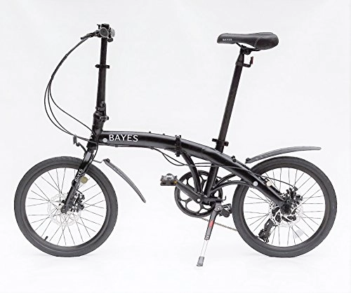 Falträder : BAYES Alu Faltrad 20" Shimano 8 Gang mit Scheibenbremsen Klapprad Folding Bike (schwarz seidenmatt)