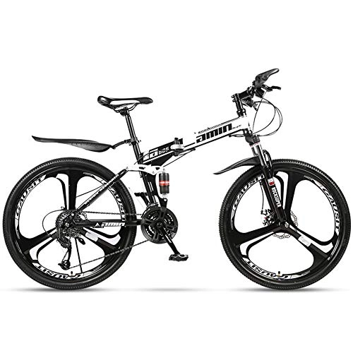 Falträder : Bike Faltbares Mountainbike Rahmen Aus Kohlenstoffstahl 26 Zoll / 24 Geschwindigkeit Doppelte Stoßdämpfung Mit Variabler Geschwindigkeit Faltbares Fahrrad Erwachsene Rennauto Offroad Unisex