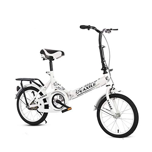 Falträder : BIKESJN Klapprad Compact City Bike Studentenfahrrad Leichtes Fahrrad for Erwachsene Rennrad 20 Zoll (Color : White)