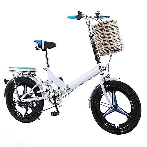 Falträder : BINTING Faltbares Fahrrad 7 Geschwindigkeit 16 / 20 / 22 Zoll Kohlenstoffreicher Quick Fold Für Stadt Und Camping, Damen Und Herren, Weiß, 20in