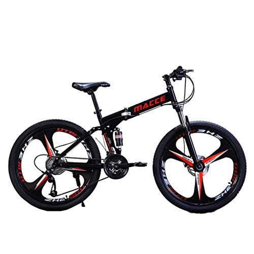 Falträder : BPBP 26 IN Carbon Steel Mountainbike Fahrrad Mit Vollfederung MTB VOLLFEDERUNG & Beleuchtung 21-Gang