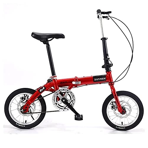 Falträder : CADZ Faltrad - Leichtes Full-Size-Straßen-Klapprad, 14-Zoll-Fahrräder Tragbares Ultraleicht-Fahrrad Single-Speed-Getriebe - für Erwachsene, Männer Und Frauen