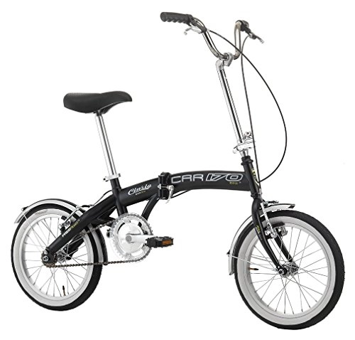 Falträder : Car Bike Klappbares Fahrrad aus Stahl, 16 Zoll (40, 6 cm), schwarz