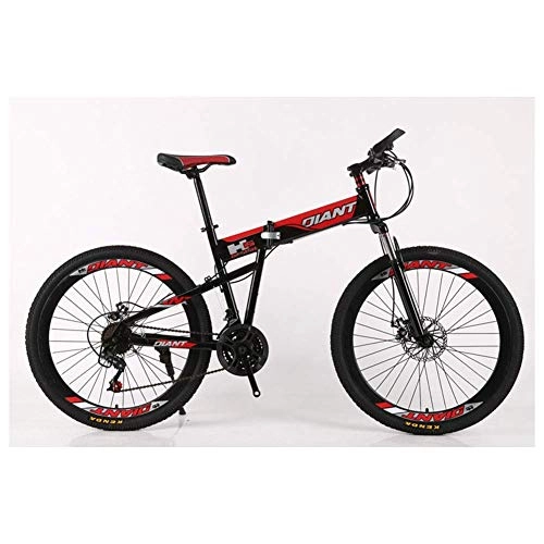 Falträder : Chenbz Outdoor-Sport Folding Mountain Bike 2130 Beschleunigt Fahrrad-Gabel Suspension MTB Faltbarer Rahmen 26" Räder mit Doppelscheibenbremsen (Color : Red, Size : 27 Speed)